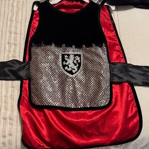 Kids Knight Costume with Silver and Red Accents